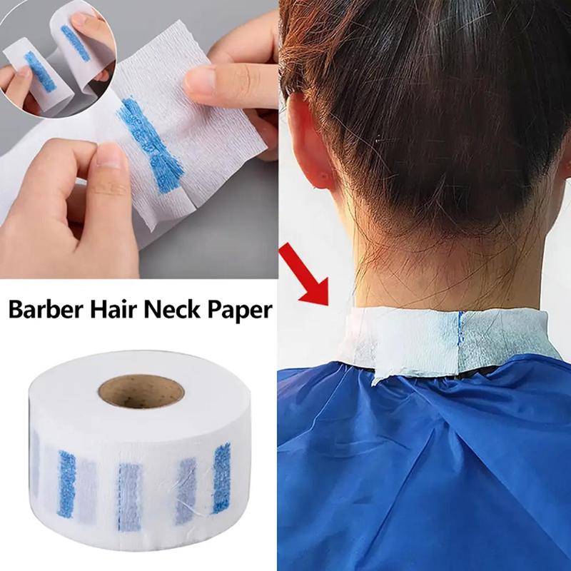 1 Roll Disposable Barber Neck Paper Stretchy Collar Covering Paper, Adhesive Neck Strips Hair Cut Neck Cover Paper Roll, Hair Cutting Accessory for Hairdressers and Barbers or Household Use