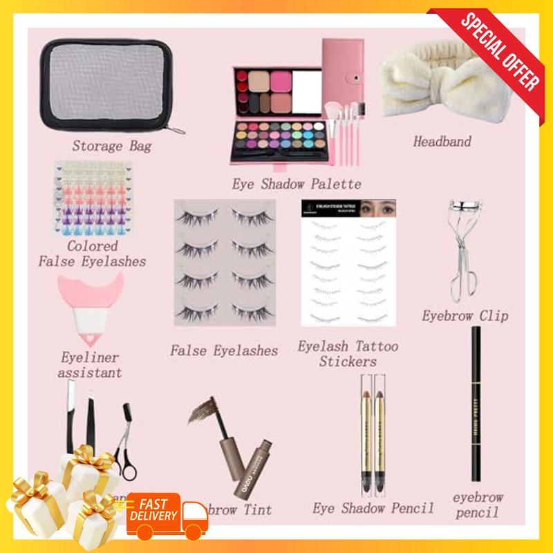 All in One Makeup Kit for Women Full Kit, Travel Makeup Kit, Makeup Gift Set for Women &Beauty Tray, Eyebrow, Pencil, Makeup Brush, Portable Storage Bag