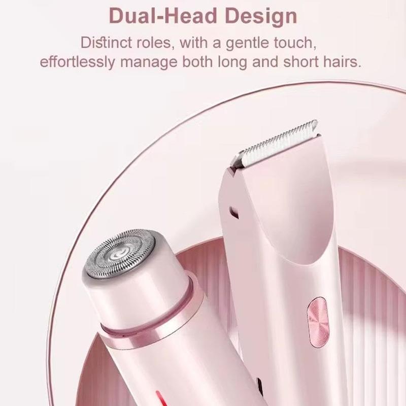 2 in 1 Electric Painless Hair Removal Razor, Hair Removal Tool, 1 Box Waterproof Body Hair Remover for Face & Lower Legs, Cordless Bikini Trimmer with Detachable Head, Christmas & Winter Gift