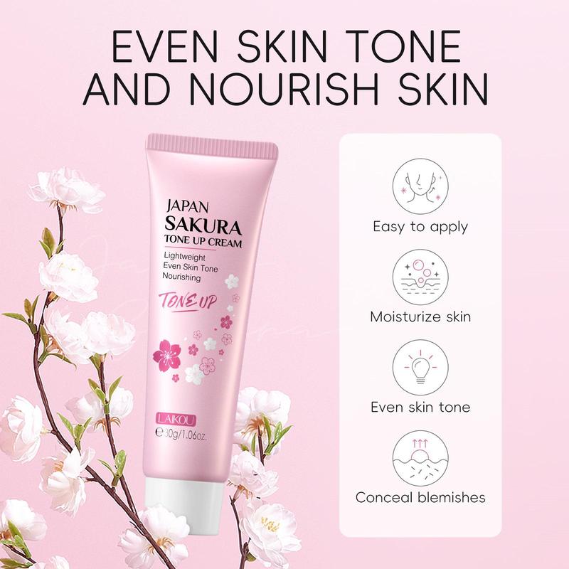 Sakura Skin Care Kit, Facial Cleanser & Cream & Eye Cream & Serum & Lip Mask & Mask & Primer & Peeling Mask & Towel & Brush & Gift Bag