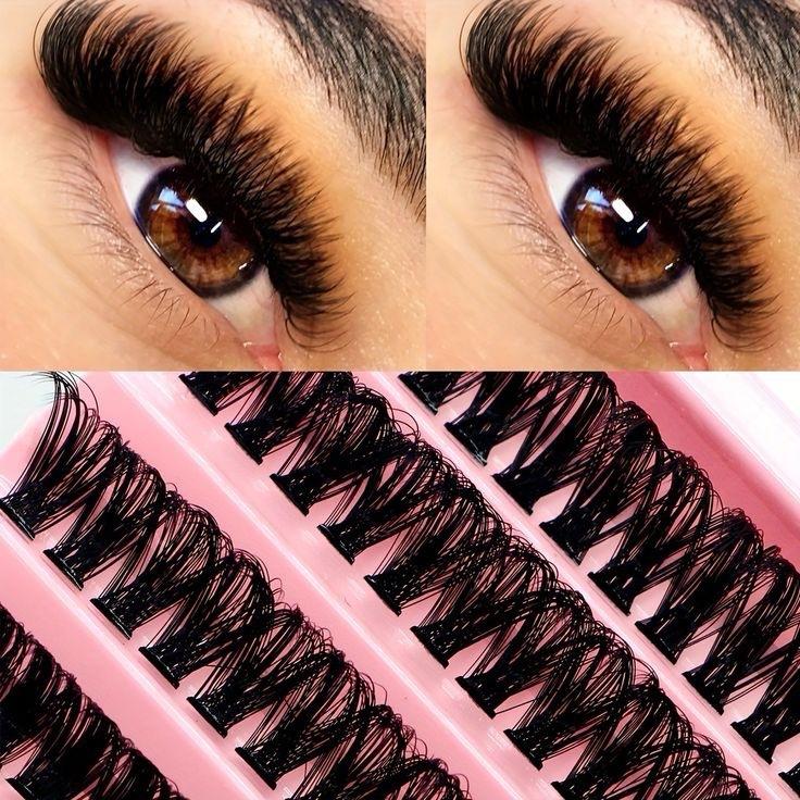 Fluffy Volume Lash Clusters set. 10 Rows, 18-10mm mix. 40D-120D. Wispy, round  and cat Eyelashes Makeup Cosmetic Makeup Cosmetic