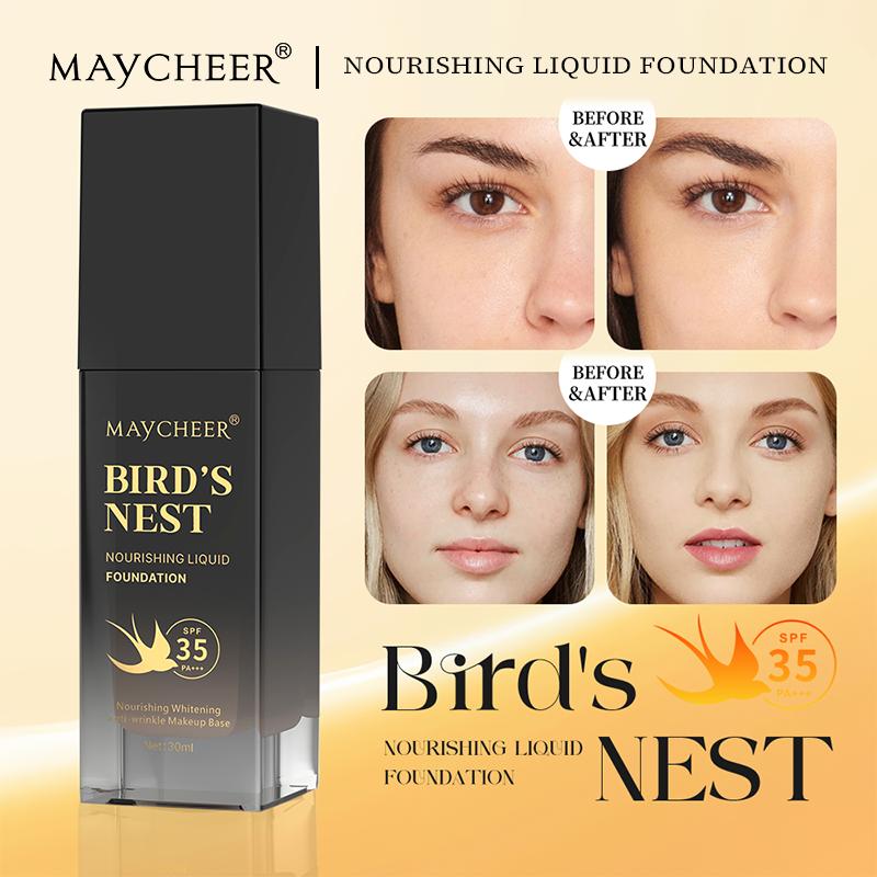 MAYCHEER Long-Lasting Waterproof Foundation - Lightweight, buildable coverage - Nourishing skin - Halloween and Christmas gifts