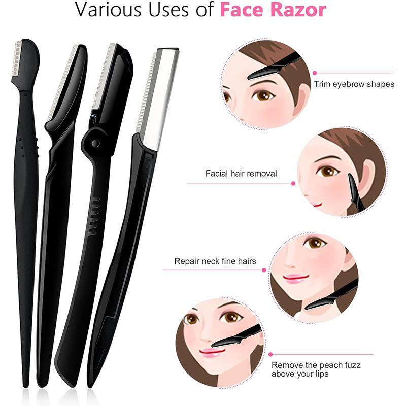 Eyebrow Trimmer Set, 14pcs set Multifunctional Eyebrow Shaver & Comb & Brush Set, Facial Hair Removal Tool for Women