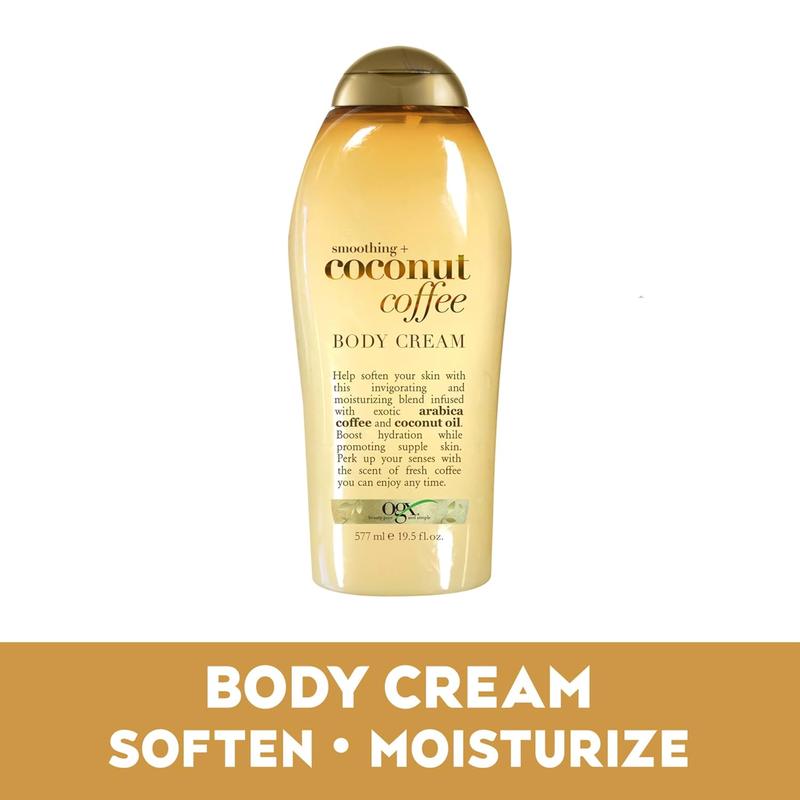 OGX Smoothing + Coconut Coffee Body Cream (Pack of 1) | 19.5 oz coffee ogx