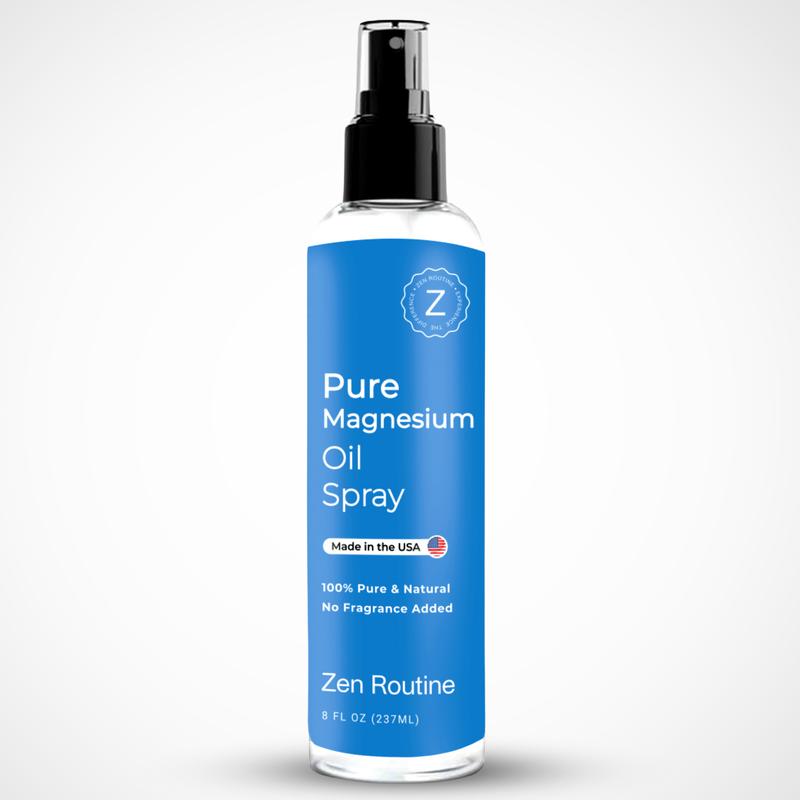 Pure Magnesium Oil Spray | 8 fl oz 237 ml | Zen Routine - USP Grade Magnesium Spray - Comfort