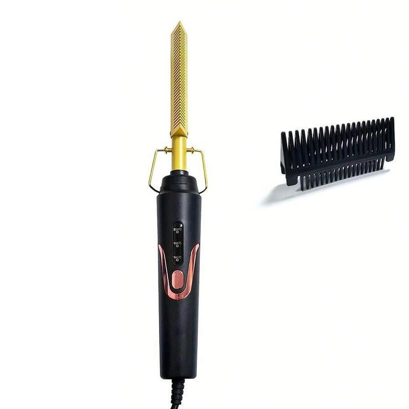 Electric Heated Hair Straightening Comb, Fast Heating Hair Straightener Brush, Anti-scalding Heated Hair Curling Straightening Tool for Home Salon Use