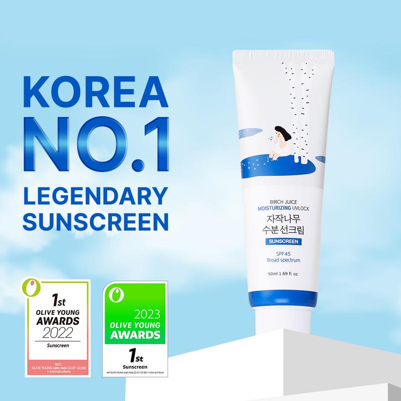 [Korean #1 Sunscreen] Duo, ROUND LAB Birch Juice Moisturizing Sunscreen