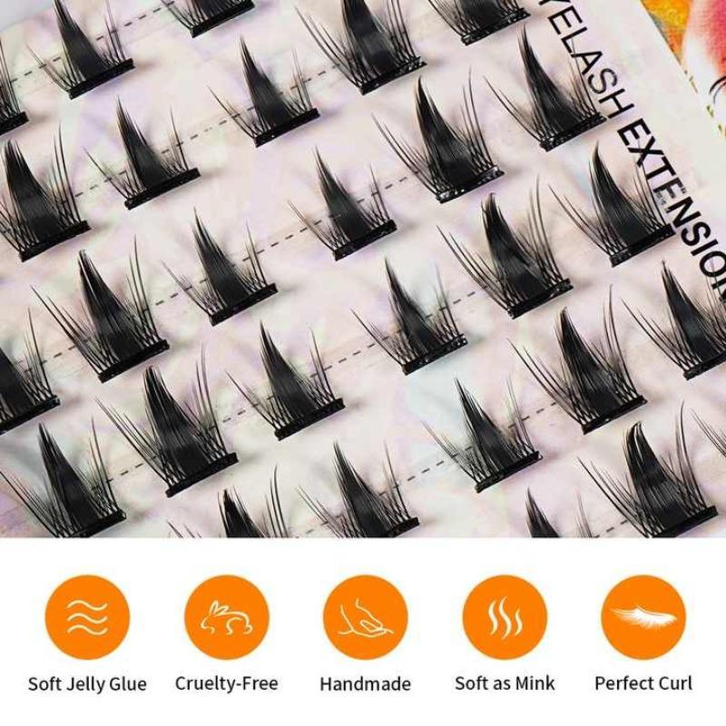 Individual False Eyelashes,1 Set Natural False Eyelashes, Individual Lash Extensions Cluster Lashes, DIY Lash Extension Supplies Reusable Eyelash Clusters