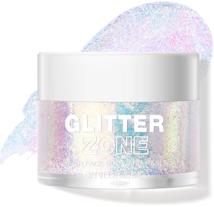 BestLand Holographic Body Glitter Gel - Cosmetic-Grade, Christmas Glitter Makeup for Face, Body, and Hair, Safe and Easy to Use, Perfect for Festivals Parties, Vegan & Cruelty Free (02 Stardust Pink)