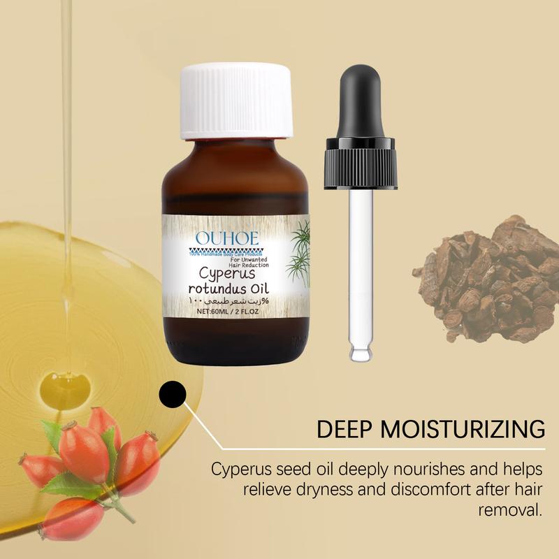 Cyperus Rotundus Oil with Dropper, Cyperus Rotundus Oil for Hair Removal, Reducing Body Hair Growth, Moisturize and Nourish for Skin