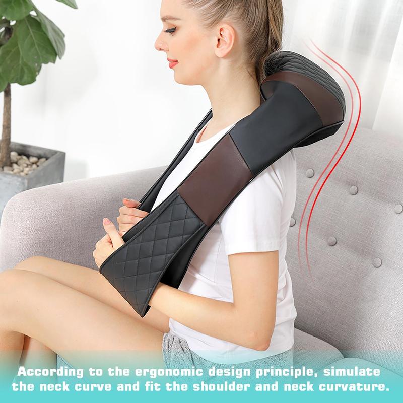 Back Massager, Shiatsu Neck Massager with Heat, Electric Shoulder Massager,  Kneading Massage Pillow for Foot, Leg, Deep Tissue Kneading for Shoulder-The best gift for your family,and Best Christmas Gift for Your Parents