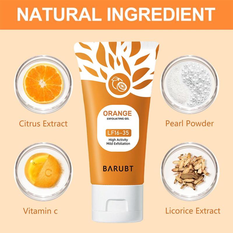 +5Get 2Pcs Orange Exfoliating Gel Scrub Face Body Skin, Facial Exfoliator 50g Skincare