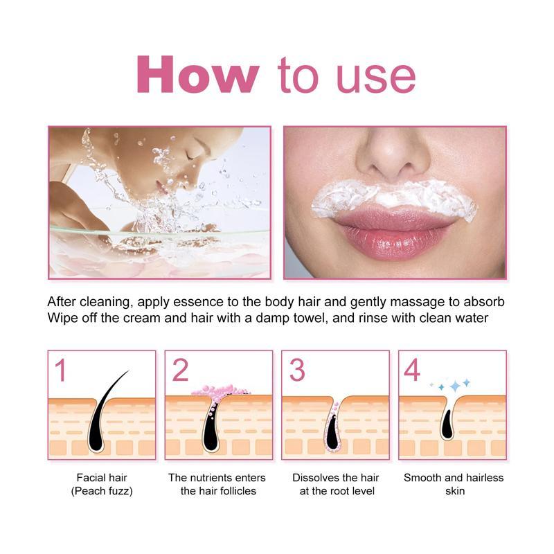 50g Peach Lip Hair Removal Cream, Gentle Formula, Making The Lip Skin Smoother, Convenient To Use and Carry