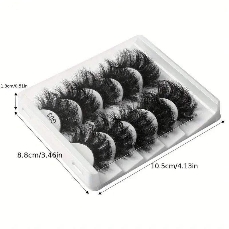 Fluffy False Eyelashes, 5 Pairs Natural Curling Wispy Faux Cluster Lashes, Volumized False Eyelashes for Women and Girls Eye Makeup Enhancement, Christmas Gift