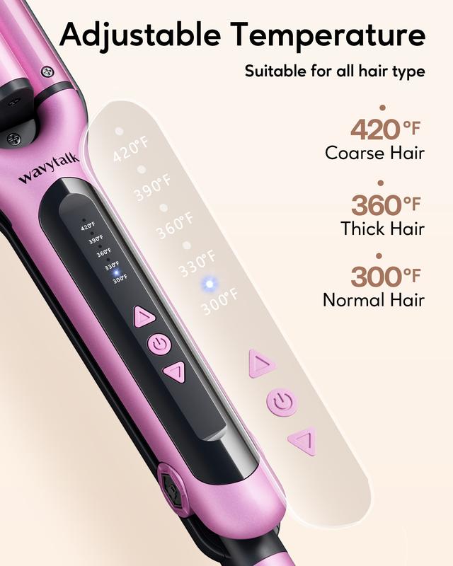 Wavytalk Hair Waver 3 Barrel Deep Hair Crimper - Fast-Heating & Easy-to-Operate