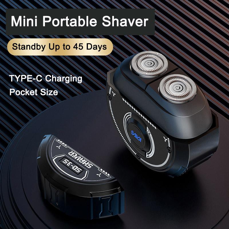 Portable Electric Shaver,Travel Men's Razor for Men, Beard shaver Traveler Mini And Portable Suitcase Design Double-Ring Magnetic Cutter ,Office,Business,Travel Gift