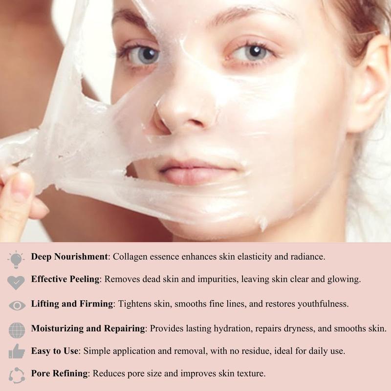 Collagen Overnight Wrapping Peel Off Facial Mask, 1 2 Counts Hydrating & Tightening Skin Care Mask, Elasticity & Hydration Care Facial Mask, Christmas Gift