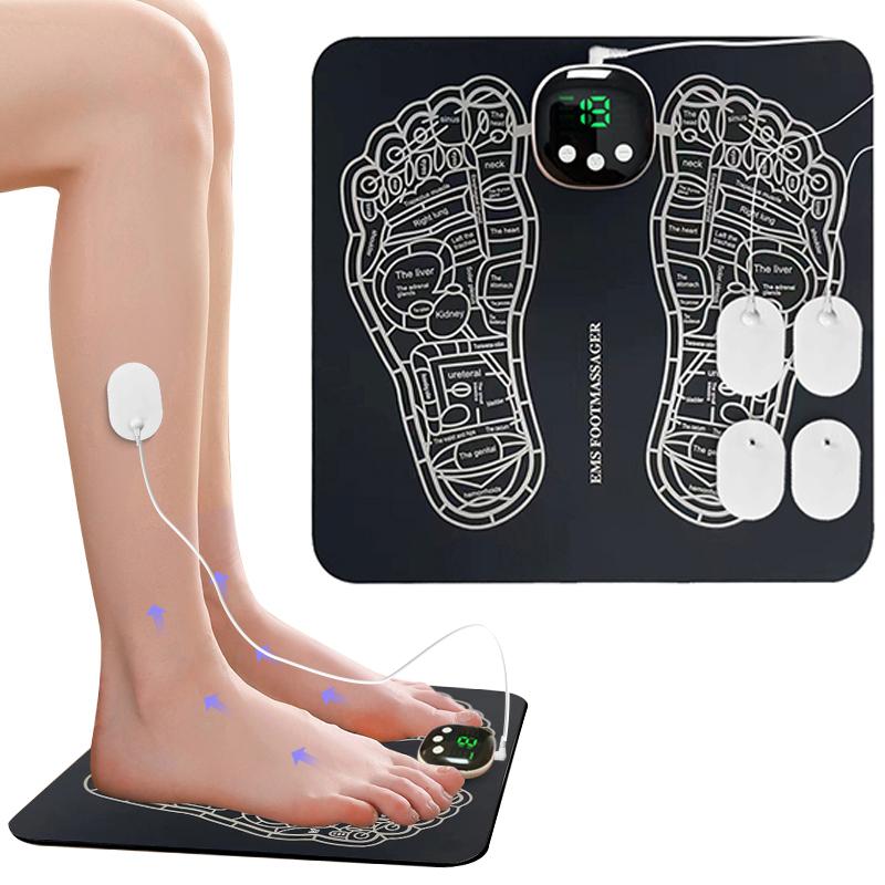 EMS Foot Massager Mat -Foot Massager Pad for with 8 Modes, 19 Levels without Remote and Use off Socks Electrical Comfort