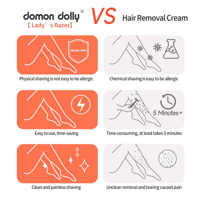 Domon Dolly Ladies Hair Remover comes with aloe Vera lubricated Moisturizer box Buy 1 get 2 blades free Body Care Gel