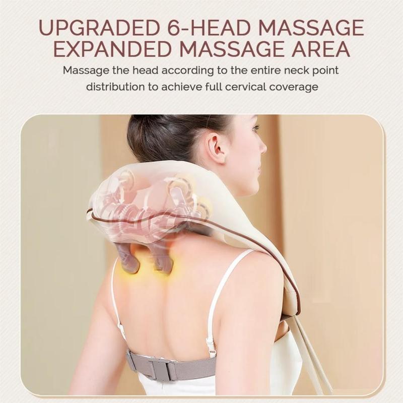 Electric Neck & Shoulder Massager, Wireless Neck & Back Massage Shawl, Back & Neck Relaxation Massager, USB Charging, Home, Office, Driving Kneading Massage Shawl, Christmas Gift