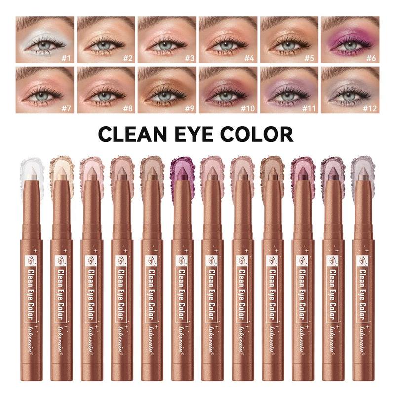 Long Lasting Eyeshadow Stick, 12pcs set Waterproof Eyeshadow Pen, Smudge-proof Eye Shadow Pen, Easy To Use, Eye Makeup Tool for Women, Christmas Gift