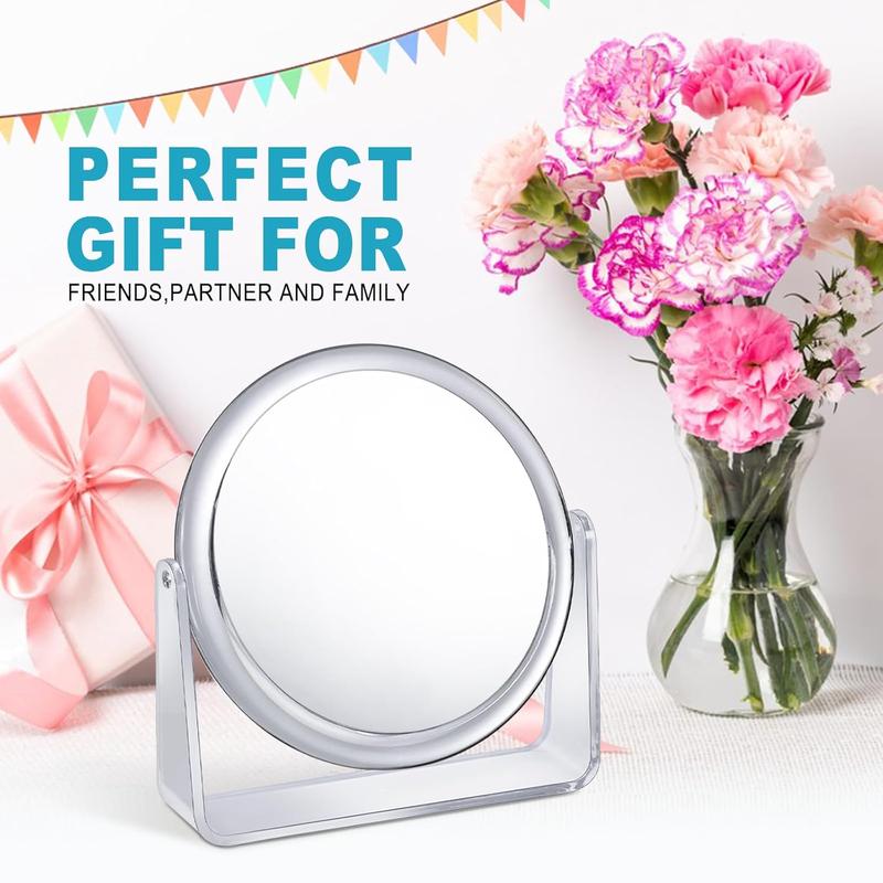 15X Vanity Mirror Makeup Mirror,1X 15X Magnification Double Sided Magnifying Mirror,360 Degree Swivel Desk Mirror,Portable Table Counter top Mirror for Bathroom Shaving Mirror,Gift for Women