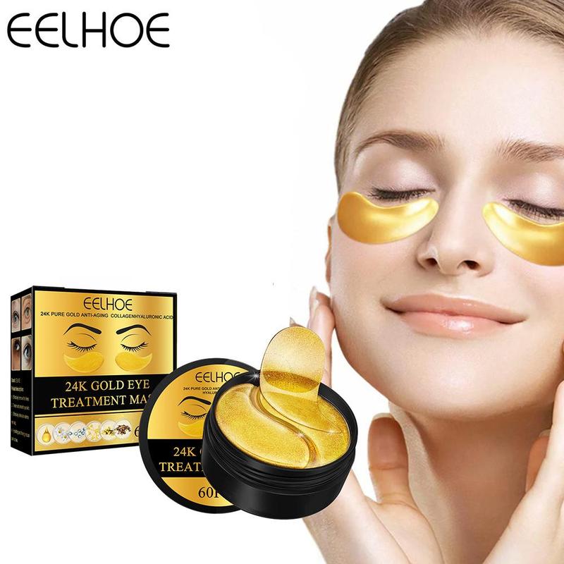 24k Gold Eye Mask, 1 3 Counts Moisturizing Eye Mask, Hydrating Eye Care Patch, Face Care Tool for Women and Men, Skin Care Products