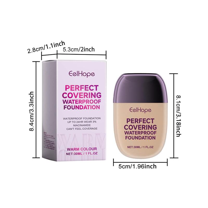 Long Lasting Concealer Foundation, 1 2 Counts Lightweight Full Coverage Flawless Makeup Cream, Makeup Product for Women & Girls