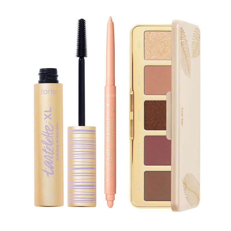 tarte glam to-go palette, XL tubing mascara and fake awake kit