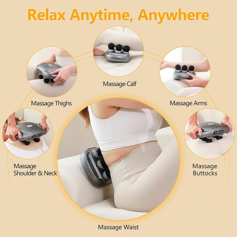 6 Heads Muscle Massager Gun,Deep tissue massage for men and women, Massage Tools Targeting Lower Back, Neck, Legs, and Full Body Pain Relief