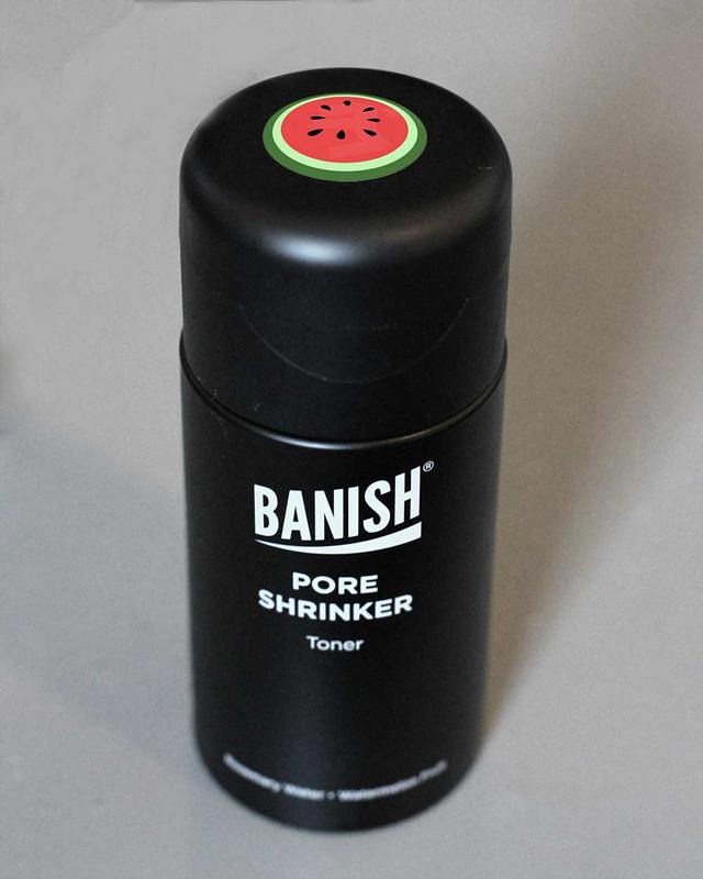 Banish Pore Shrinker Watermelon Toner - with Rosemary Water AHA exfoliating and hydrating