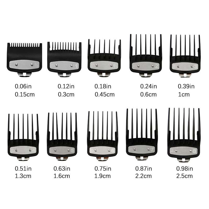 Professional Hair Clipper Attachment Comb Set, 10pcs set Electric Hair Clipper Limit Comb Caliper Set, Haircutter Positioning Comb, Haircutter Accessories Suitable for Men & Women