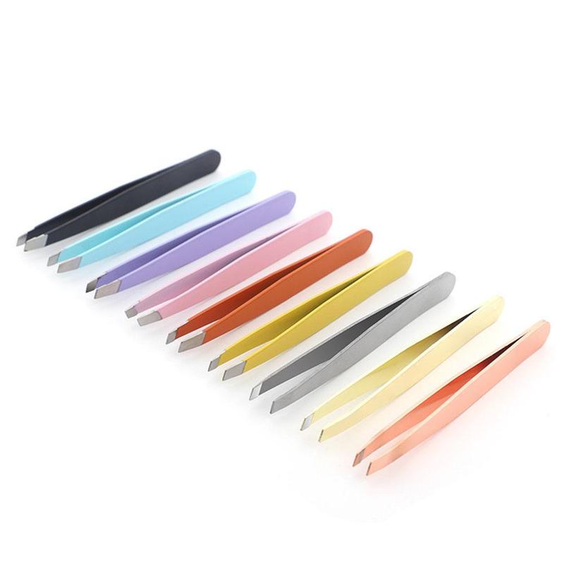 Stainless Steel Eyebrow Tweezer, Slant Tweezer with Sharp Tip, Hair Removal Tweezer Hair Plucking Tool for Men & Women