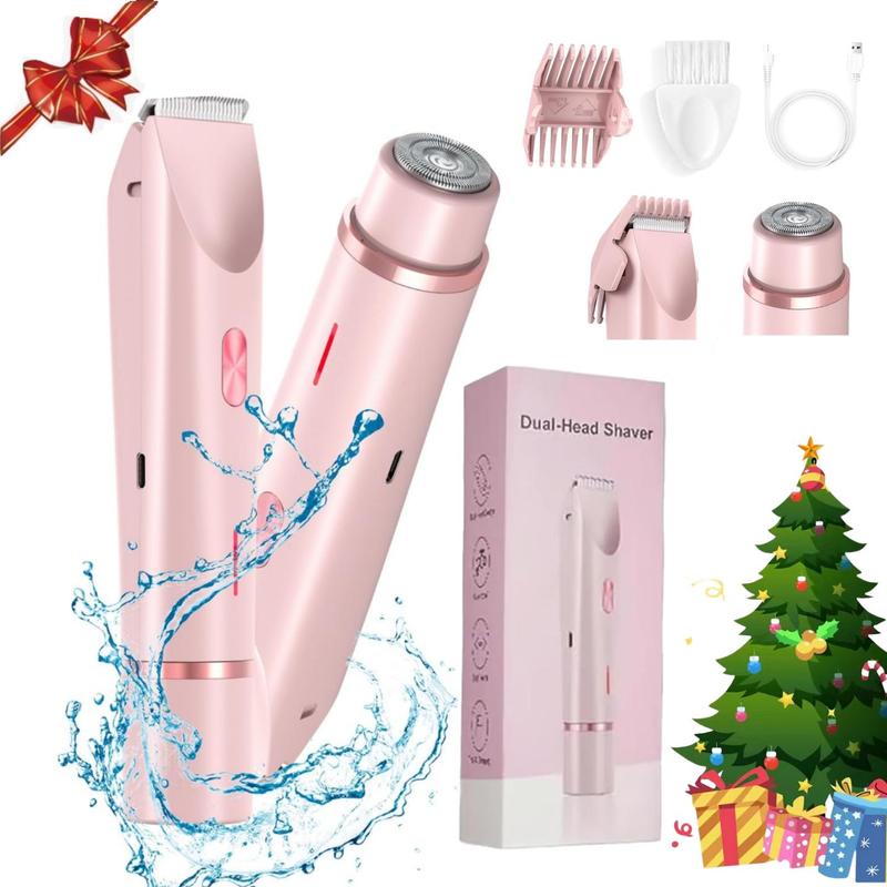 Electric Hair Trimmer Set, 1 Set Rechargeable 2 in 1 Waterproof Hair Trimmer & Accessories, Women's Electric Shaver Trimmer, Personal Care Appliances