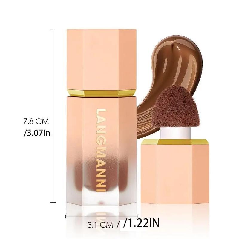 Contouring Liquid Bronzer with Built-in Sponge Brush, Moisturizing Facial Highlighting Bronzer, Facial Makeup Product for Women & Girls