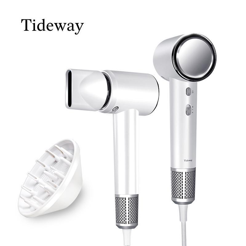 Tideway High-speed Hair Dryer Titanium Edition blow dryer Brushless Motor & Ionic Technology  4 Temperature Settings Thermo Control Technology Ergonomic Design