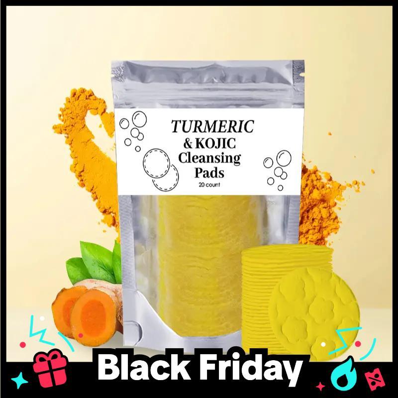 Christmas Turmeric Kojic Acid Cleansing Pads Set, Moisturizing Daily Skin Cleansing Pads, Exfoliating Pads, Facial Pore Deep Cleanser, Comfort Skin Care Products