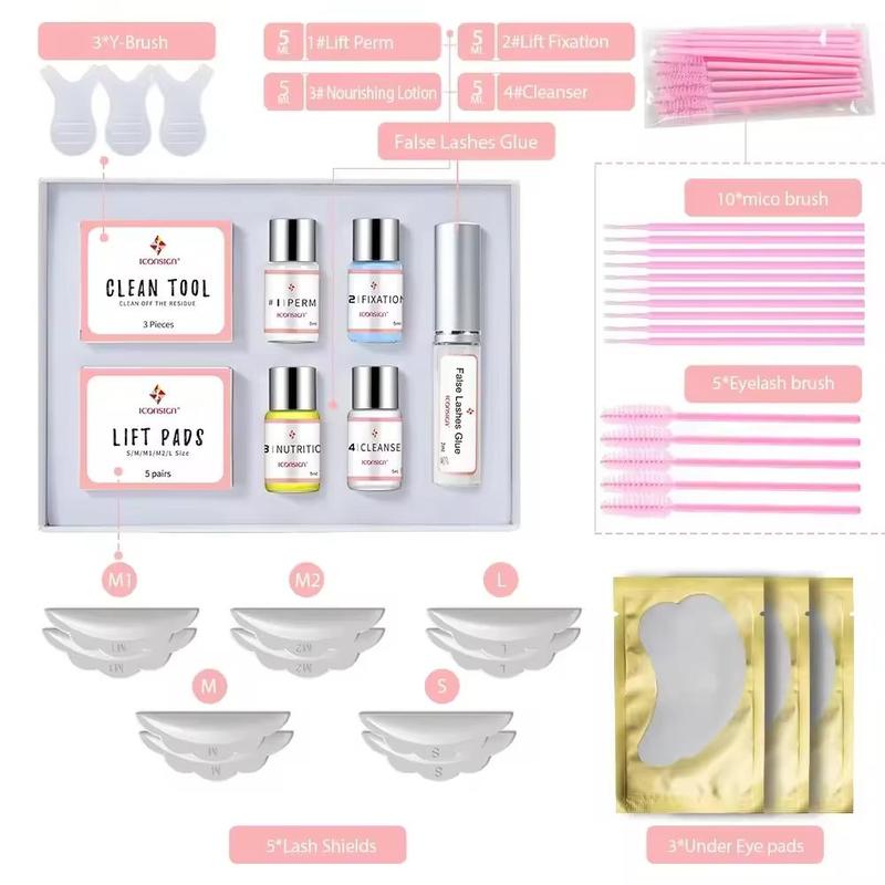 Eyelash Perm Kit, 1 Set Eyelash Lifting Kit, Professional Eyelash Perming & Tinting Kit, Eye Makeup Kit for Women & Girls