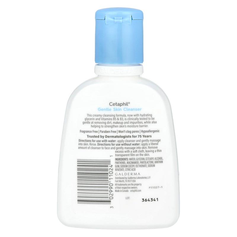 Cetaphil Gentle Skin Cleanser, Fragrance Free, 4 fl oz (118 ml)