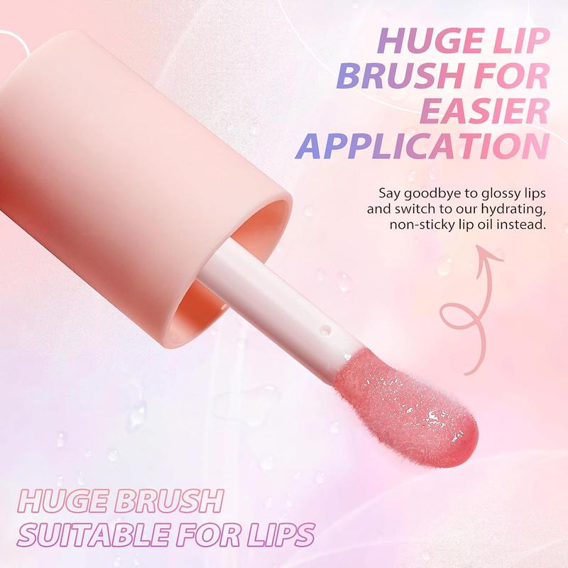 Lip Oil,No-Sticky Gloss Lip Balm Lip Care,Fruit Flavoured Lip Oil For Dry Lip's Moisturizing Hydrating And Nourishing (Strawberry+)