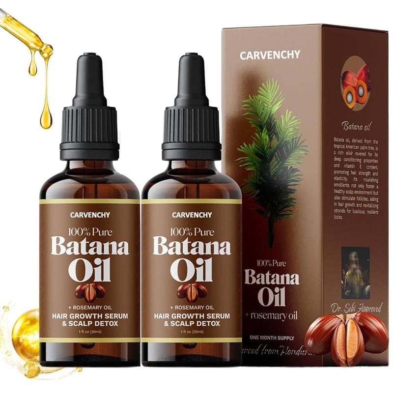 CARVENCHY 2 PACK Batana Oil : Dr Sebi Organic Raw Batana Oil from Honduras - 100% Pure & Natural - For Thicker & Stronger Hair - 30ml