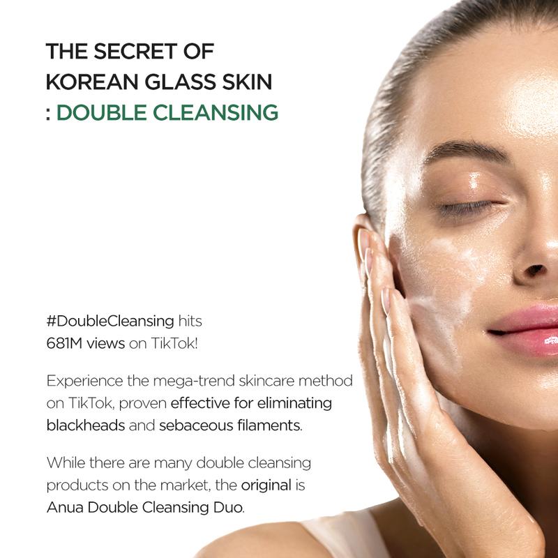 [Anua Official Shop] Double Cleanser Duo for Facial Cleansing Foam Korean | Foaming Deep Pore Face Wash, Facial cleanser, Facial wash