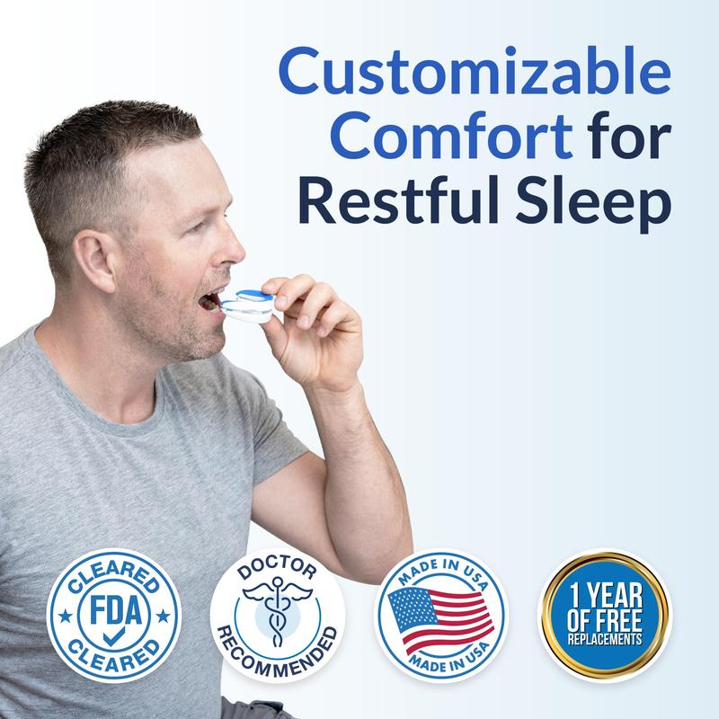 VitalSleep Anti-Snoring Mouthpiece, Stop Snoring & Sleep Better, Men's Size, Adjustable & Personalized Fit, Snore Solution for Restful Nights, Improve Sleep Quality, Made in USA