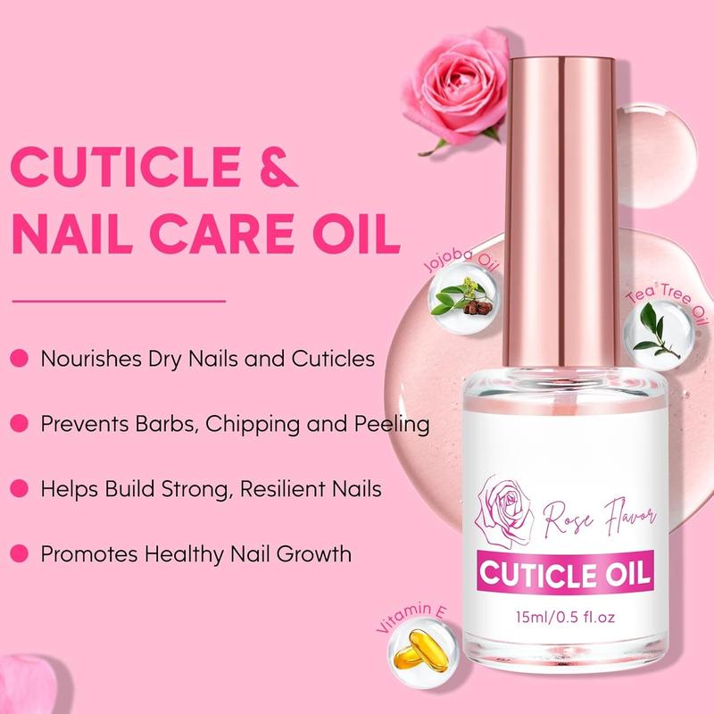 Cuticle Remover Kit - Cuticle Remover Cream & Cuticle Oil, Rose Flavor Cuticle Care Kit with Cuticle Trimmer Cuticle Pusher Cuticle Nipper for Manicure, Removedor de Cuticula for  Care