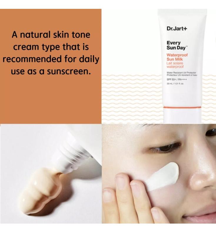 Dr. Jart+ -Every Sun Day Waterproof Sun Milk SPF 50+ PA++++ Facial Skincare Gel Moisturizing Sunscreen Lightweight Sensitive Uv Comfort Skin Repair Hydrate Moisture