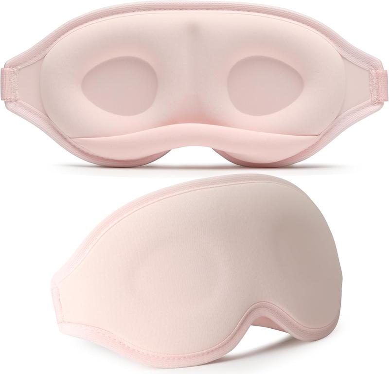 Sleep Mask for Women Men,Breathable Eye Mask with Adjustable Strap,3D Contoured Cup Light Blocking Sleep Masks,Blackout Eye Covers for Sleeping Traveling Yoga Nap Pink