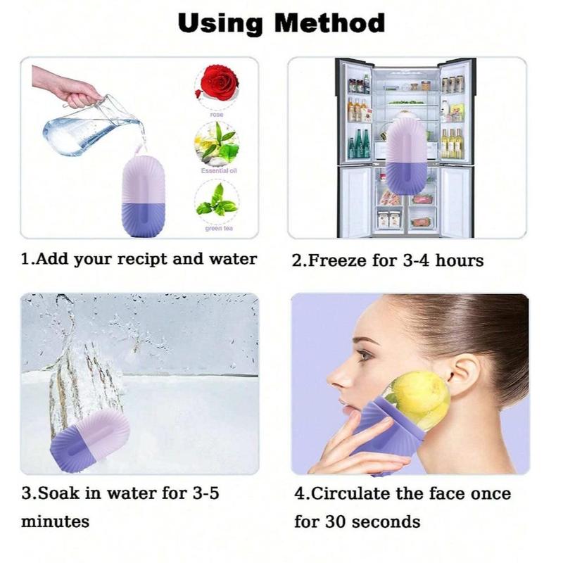 Ice Roller for Face and Eye, Silicone Cooling Ice Mold, Face Beauty Massage Tools for Home and Travel, Face Care Products, Skincare Tools, Christmas Gift