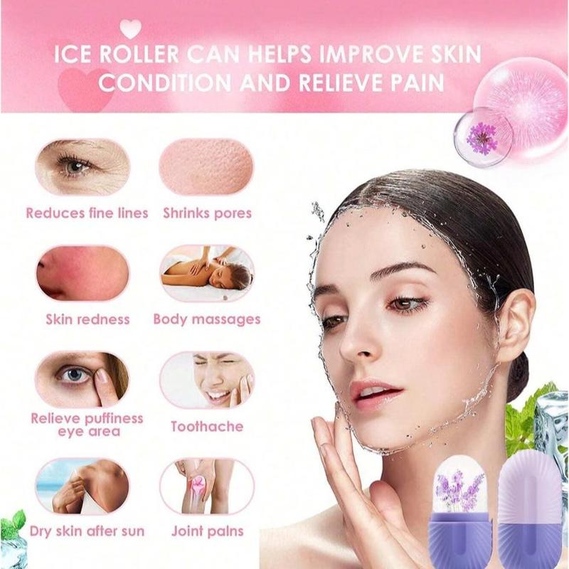 Ice Roller for Face and Eye, Silicone Cooling Ice Mold, Face Beauty Massage Tools for Home and Travel, Face Care Products, Skincare Tools, Christmas Gift