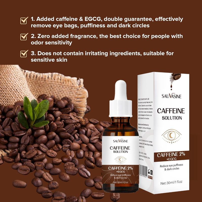 Caffeine Eye Serum & Eye Cream, 2 Counts set Moisturizing and Firming Eye Care Product for Soothing Dry Skin, Eye Care Product for Women & Men