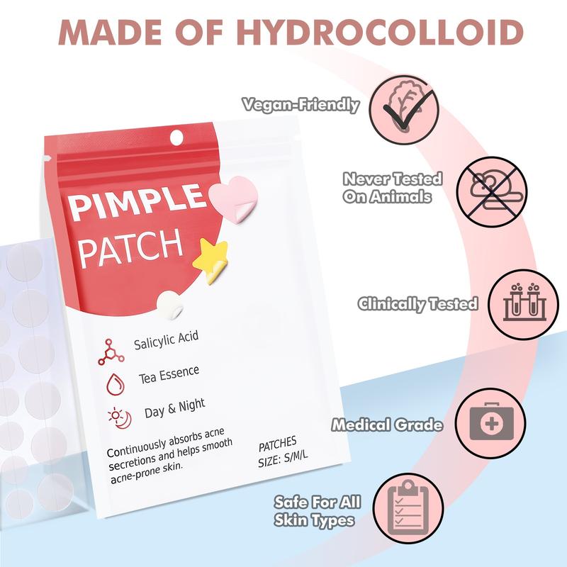 Hecmoks Clear Complexion Essentials: Salicylic Acid & Tea Tree Infused Pimple Patches - Star-Shaped Healing Stickers for Flawless Skin  Acne Skincare